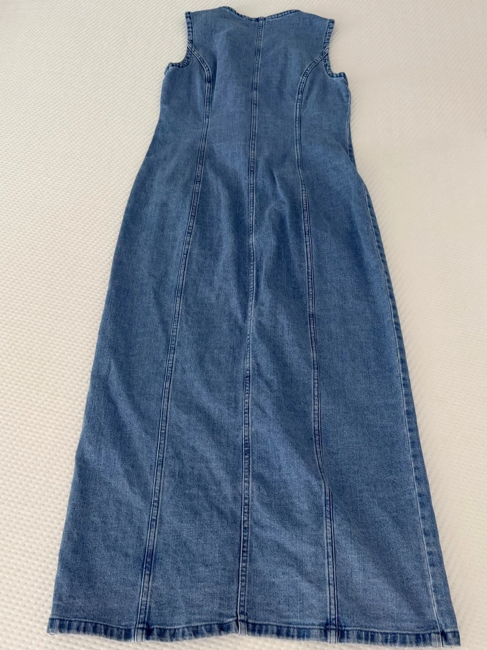Abercrombie & Fitch Sleeveless Button-Front Maxi Denim Dress - Blue